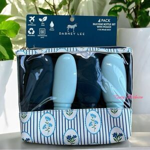 Dabney Lee Red and Blue Silicone Bottle Travel Set refillable TSA Liquids